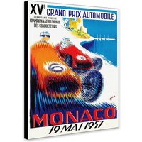 Grand Prix Von Monaco | 1957 - Vintage-Kunst Eingewickelte Gerahmte Leinwand Gerollte Foto-/Posterdruck von TheWorldArtPrintCo