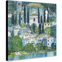 Kirche in Cassone Von Gustav Klimt | 1913 Abstrakte Wandkunst - Eingewickelte Gerahmte Leinwand Foto/Posterdruck von TheWorldArtPrintCo