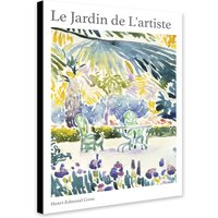 Le Jardin De L'artiste Von Henri Edmond-Cross | 1856-1910 - Aquarellkunst Leinwand Mit Gewickeltem Rahmen Gerollte Foto-/Posterdruck von TheWorldArtPrintCo