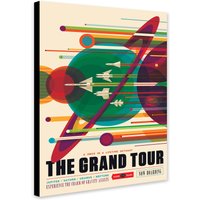 Nasa - The Grand Tour Weltraum Retro-Kunst Gerahmte Leinwand Gerollte Foto-/Posterdruck von TheWorldArtPrintCo