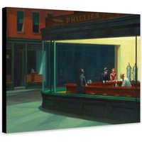 Nighthawkes Von Edward Hopper | 1942 - Gerahmte Leinwand Gerollte Foto-/Posterdruck von TheWorldArtPrintCo