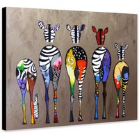 Zebra Abstrakt Bunt - Abstrakte Tierkunst Gewickelte Gerahmte Leinwand Foto/Posterdruck von TheWorldArtPrintCo