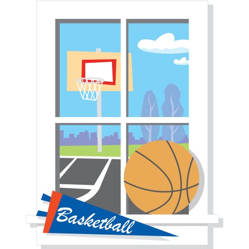 Aufkleber 'Trompe l? Es "Ground Basketball Fenster RoomMates (102 x 69 cm) – monbeausticker – Kind Stil: Kind von RoomMates