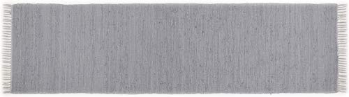 Dhurry | Fleckerl | Flachgewebe-Teppich aus 100% Baumwolle; handgewebt, waschbar, beidseitig verwendbar | 70 x 250 cm; Grau | Happy Cotton Dhurry | Fleckerl | Flachgewebe-Teppich aus 100% Baumwolle; handgewebt, waschbar, beidseitig verwendbar | 70 x 250 cm; Grau | Happy Cotton von Theko