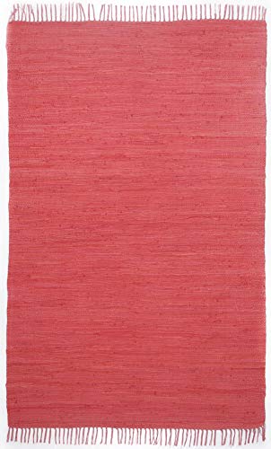 Dhurry | Fleckerl | Flachgewebe-Teppich aus 100% Baumwolle; handgewebt, waschbar, beidseitig verwendbar | 90 x 160 cm; Rot | Happy Cotton Dhurry | Fleckerl | Flachgewebe-Teppich aus 100% Baumwolle; handgewebt, waschbar, beidseitig verwendbar | 90 x 160 cm; Rot | Happy Cotton von Theko