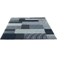 THEKO Wollteppich "Domas 4028", rechteckig, 12 mm Höhe, Kurzflor, reine Wolle, handgeknüpft, modernes Patchwork Design THEKO Wollteppich "Domas 4028", rechteckig, 12 mm Höhe, Kurzflor, reine Wolle, handgeknüpft, modernes Patchwork Design von Theko