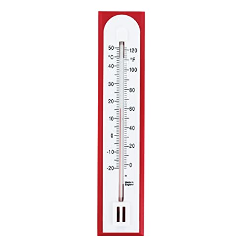 Genaues Raumthermometer Innen Analog den Einsatz als Raumtemperatur Messgerät im Heimbüro, Garten oder Gewächshaus, der Wand montierbares Raumthermometer im Innen- und Außenbereich (rot) von Thermometer World