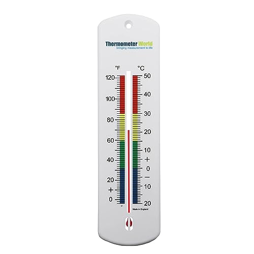 Wandthermometer, 240 mm hoch, für Garten, Gewächshaus, Home Office, Innen- oder Außenbereich, in Großbritannien hergestellt von Thermometer World