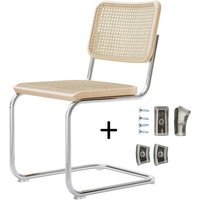 Stuhl Freischwinger S32V inkl. Filzgleiter Set Esche / Gestell chrom von Thonet