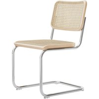 Stuhl Freischwinger S32V Esche / Gestell chrom von Thonet