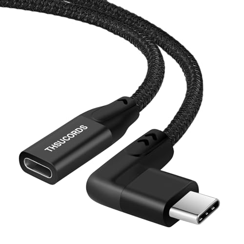 Thsucords 90 Grad Rechtwinkliges USB C Verlängerungskabel 3M, Typ C 3.2 Gen2 Stecker auf Buchse Kabel 10Gbit/s 4K Video kompatibel mit MacBook,iPad Pro,Nintendo Switch,Steam Deck von Thsucords