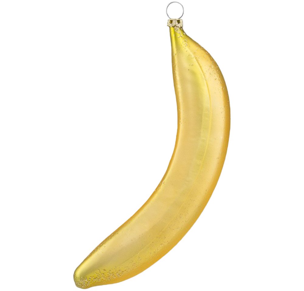 Thüringer Glasdesign Christbaumschmuck Banane 17cm bananengelb matt (1-tlg), mundgeblasen, handbemalt von Thüringer Glasdesign