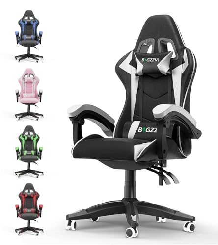 TiLLOw Gamer-Stühle, ergonomischer Gaming-Stuhl, Computerstuhl, mit Universalrädern, Lesen/Schreiben, Individualität (Color : White, Size : Without footrest) von TiLLOw
