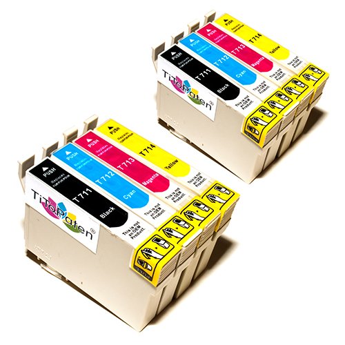 8X Epson Stylus SX410 Kompatible Druckerpatronen - Cyan/Gelb/Magenta/Schwarz- PATRONEN MIT NEUESTEN CHIP von TiToPaten