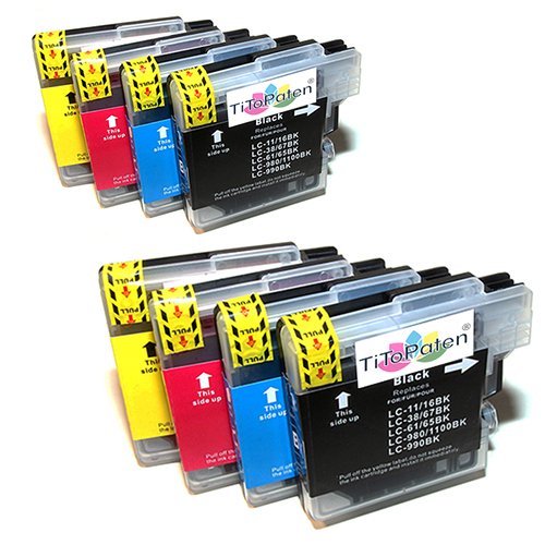 8X kompatible Premium XL Druckerpatronen für Brother MFC 250C - Cyan/Gelb/Magenta/Schwarz von TiToPaten
