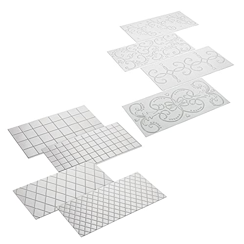 Tiardey 8 Stück Textur Matte Gitter Transparent Fondant Abdruck Matte Kuchen Bordüre Dekorieren Werkzeug Kuchenform Kuchenform Backformen Backwerkzeuge von Tiardey