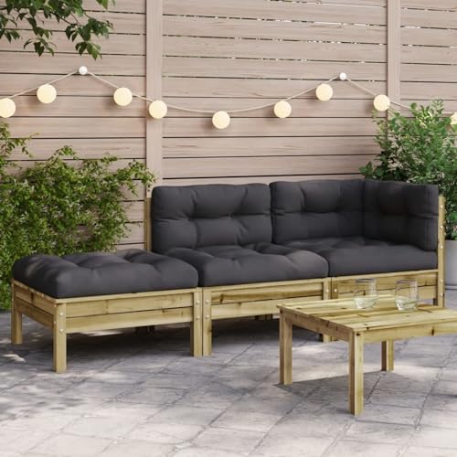 Tidyard Garten Sofa Ecksofa Mittelsofa Gartensofa Rattansofa Gartenlounge Wohnzimmersofa Loungesofa Sitzgruppe Gartenmöbel Sofa mit Kissen und Hocker 2-Sitzer-3506 von Tidyard