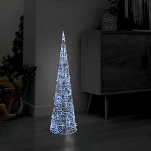 Tidyard LED Leuchtkegel Weihnachtsbeleuchtung Weihnachtsdeko Weihnachten Dekorationsleuchte Lichterpyramide Acryl Deko Pyramide Kaltweiß 90 cm von Tidyard