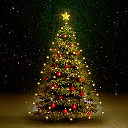 Tidyard Christbaumschmuck, Weihnachtsbaum Lichternet, Weihnachtsbaumbeleuchtung, Weihnachtskegelbaum Lichterbaum Innen Außen Weihnachtsdeko Beleuchtung Lichterkette mit 180 LEDs 180 cm Warmweiß von Tidyard