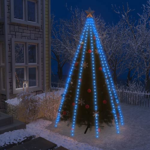 Tidyard Weihnachtsbaum Lichternet, Weihnachtsbaumbeleuchtung, Weihnachtskegelbaum Lichterbaum Innen Außen Weihnachtsdeko Beleuchtung Lichterkette mit 400 LEDs Blau 400 cm von Tidyard