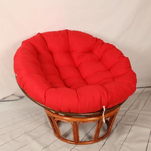 Tielag Papasansessel Kissen, Papasan Sitzkissen für Hängesessel, Rund Papasan Sessel, Polster Sitzauflage für Gartenmöbel Sesselkissen, Rot, 100 x 100 cm von Tielag