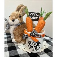 Bunny Treats Mini-Blumentopf Aus Keramik Mit Karotten Für Ostern Etagierte Schalen von TieredTrayTreasures
