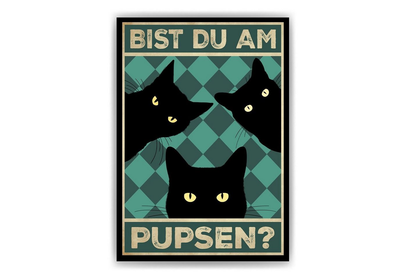 Tigerlino Poster Bist du am Pupsen Katzen Gästebad Wandbild Badezimmer Gäste-WC Deko, Katzen v1 von Tigerlino