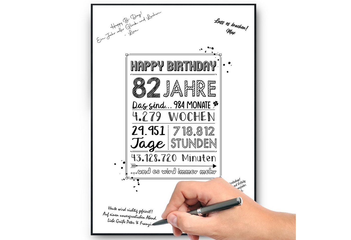 Tigerlino Poster Geburtstagskarte Geschenk Geburtstag Deko Frauen Männer Lustige Fakten, Geburtstagsgeschenk von Tigerlino