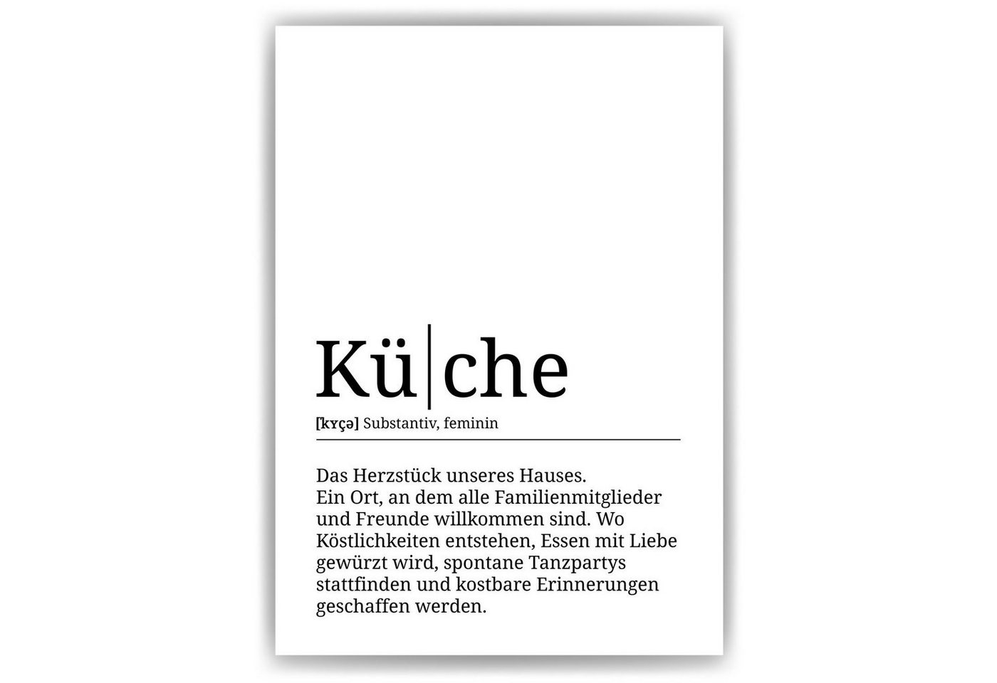 Tigerlino Poster Küche Definition Wandbild Haushalt Einzugsgeschenk von Tigerlino