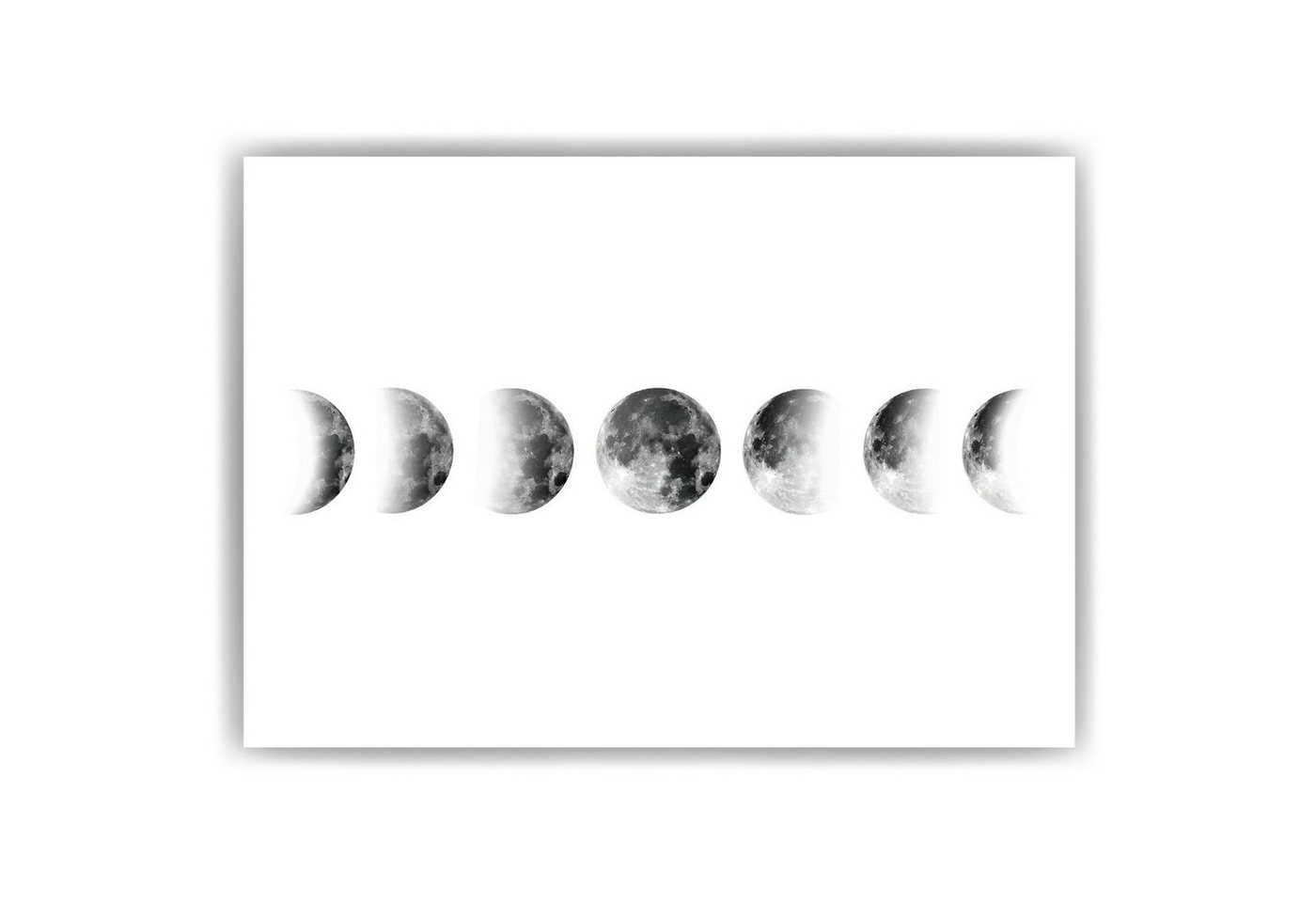 Tigerlino Poster Mondphasen Bild Wohnzimmer Flur Schlafzimmer Wandbild Mond Deko von Tigerlino