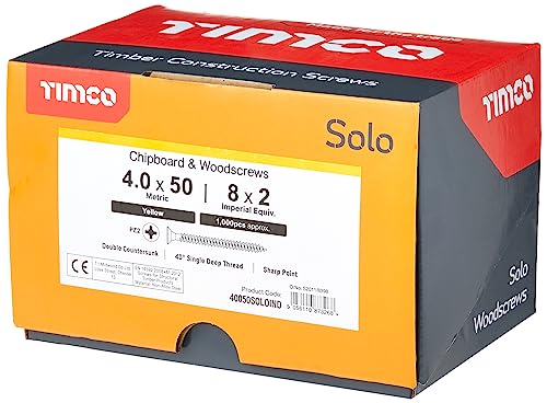 TIMCO Solo Holzschrauben, 4,0 x 50 mm, goldfarben von TimCo