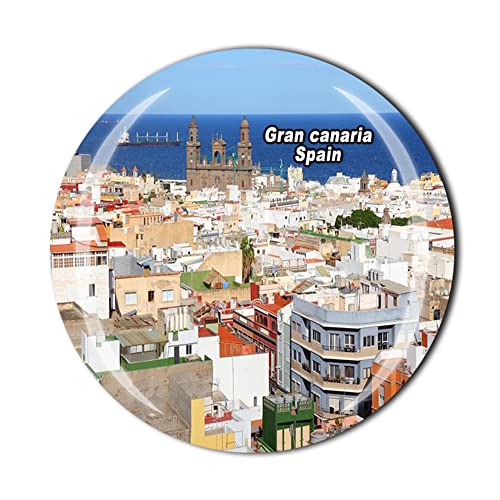 Kühlschrankmagnet, Motiv: Gran Canaria Spanien, Kristall, Touristen, Souvenir, Geschenk-Kollektion, Kühlschrank-Magnet-Aufkleber von Timefly