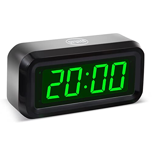 Timegyro Digitaler batteriebetriebener Wecker mit LED-Anzeige für das Schlafzimmer, Lange Batterielebensdauer von 12 Monaten, 3 Helligkeitsstufen, 12/24 Stunden, Snooze von Timegyro