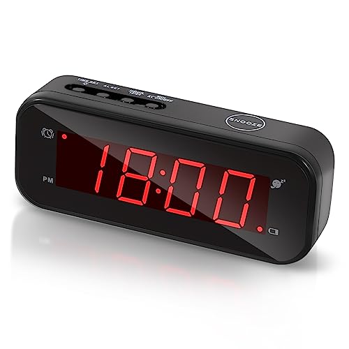 Timegyro kleine Digitale batteriebetriebene Uhr, LED Schreibtischuhr batteriebetrieben nur Akku Wecker mit Snooze Helligkeit Einstellbar 12/24 Modus für Schlafzimmer,Regal,Reisen von Timegyro