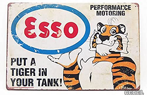 Esso Put A Tiger in Your Tank Blechschild, Metall, Vintage, Wanddeko, 20,3 x 30,5 cm von Tin Sign