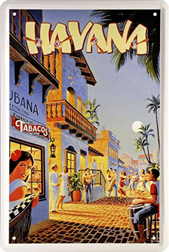 Tin Sign Blechschild 20x30 cm Havana Kuba Cuba Karibik Bar Rum Strand Urlaub Insel Kneipe Disco Club Motiv Schild von Tin Sign