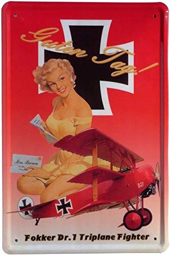 Tin Sign Blechschild 20x30 cm Historisches Bild Fokker Triplane Wand Deko Geschenk Sammler Deutschland von Tin Sign