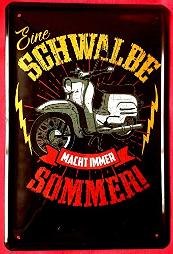 Tin Sign Blechschild 20x30 cm Simson Schwalbe DDR Roller Kult Moped Werkstatt Reklame Werbung Plakat Metall Schild von Tin Sign
