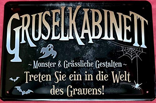 Tin Sign Blechschild 20x30 cm Wand Deko Halloween Gruselkabinett Zombie Monster Geister Ungeheuer Die Welt des Grauens von Tin Sign