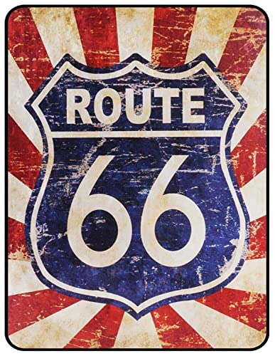 Tin Sign Vintage Retro Man Cave Bar Pub Schuppen Neuheit Geschenk Aluminium Metall Blechschild Wand Dekor Schild – USA US Route 66 Road Street Highway Rot Blau von Tin Sign