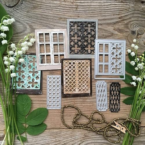 Tür Fenster Rahmen Metall Stanzformen, Tür Fenster Rahmen Metall Stanzformen Cut Schablonen für DIY Scrapbooking Karten Dekorative Prägepapier Stanzformen für Scrapbooking Kartenherstellung von TingZVen