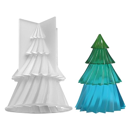 Weihnachtsbaum Silikonform - Faltkegel 3D-Weihnachtsbaum-Silikonform | DIY Spiralkegelform, faltbarer Kegel-Weihnachtsbaum für die Kerzenherstellung, Weihnachtsschmuck Tioheam von Tioheam