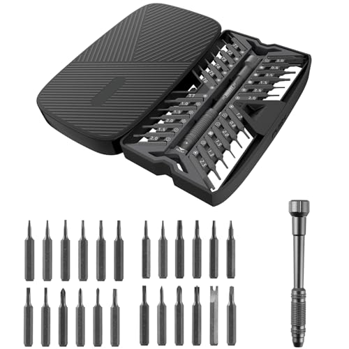 Präzision Schraubendreher Set, 26 in 1 Mini Feinmechaniker Schraubendreher Set Präzisions-Schraubendreher Set compact mit 24 Magnetischen Bits für PC Phone Brillen Laptop Uhren von TiooDre