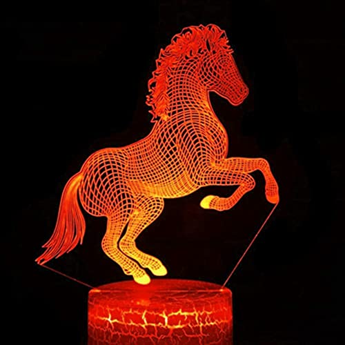 3D Pferd Lampe optische Illusion led licht Nachtlicht 7 Farbwechsel Touch Switch Tisch Schreibtisch Dekoration Lampen mit Acryl Flat ABS USB Kabel Spielzeug von Jinson well