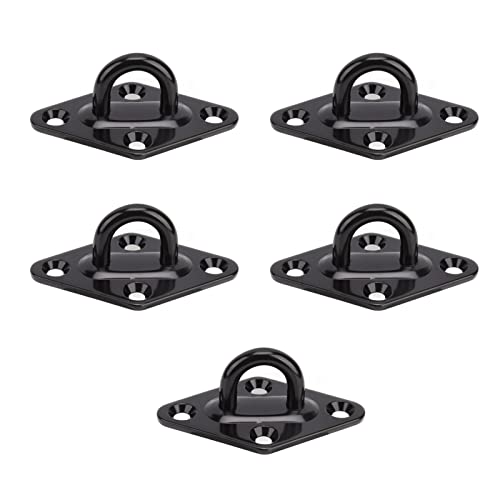 Tissting 5 Stück Edelstahl Augplatte Pad Öse Platte Haken, Heavy Duty Wandmontage Ring Haken, Decke Pad Öse Platte U Haken für Decke Kronleuchter Decke Fans Decke Sandsäcke Hanging Swings(5mm) von Tissting