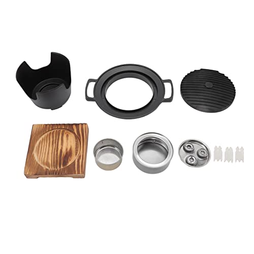 Tissting Tragbarer BBQ Grill, Holzrahmen Aluminiumlegierung Holzkohlegrill Kleine Grillpfanne für den Innenbereich zum Grillen zu Hause Tissting Tragbarer BBQ Grill, Holzrahmen Aluminiumlegierung Holzkohlegrill Kleine Grillpfanne für den Innenbereich zum Grillen zu Hause von Tissting