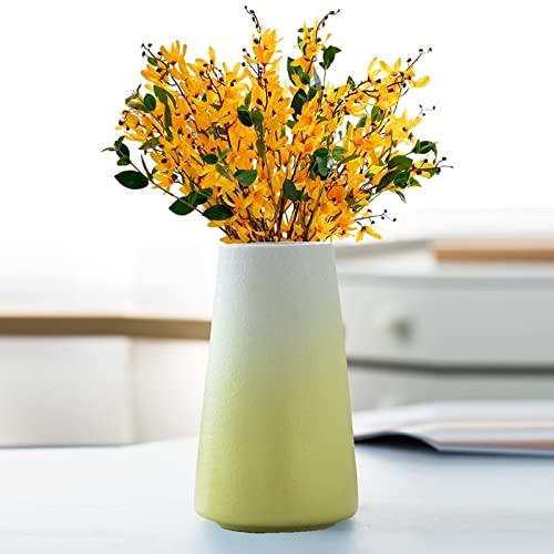 Vase Deko Keramik Kleine Blumenvasen Gradient Tischdekoration Vasen Wohnzimmer, Schlafzimmer, Badezimmer, Vasendekoration Modern Feiertagsdekoration Vintage Tischvase (Farbverlauf gelb,15cm*8.5cm*5cm) von Toctax