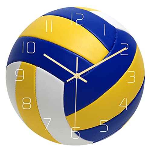 Toddmomy Volleyball Wanduhr Wanduhr Lautlos Sweep-Uhr Stumm Hängeuhr 3D-Wanduhr Wanduhr Für Zuhause Wanduhr Dekorative Wanduhr Volleyball Dekorieren Uhrwerk Scan-Uhr Sportliche Wanduhr von Toddmomy