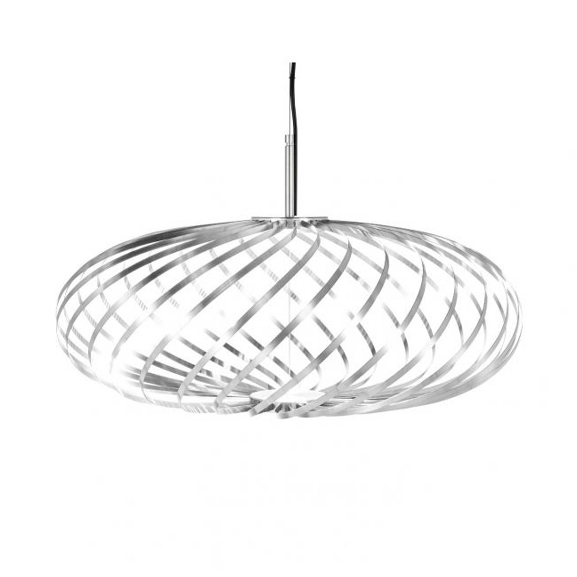 Tom Dixon - Spring LED Pendelleuchte S - silber/BxH 56x24cm/3000K/800lm/Kabel schwarz von Tom Dixon