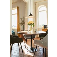 TOM TAILOR HOME Esstisch "T-MODERN TABLE ROUND", aus Mangoholz, Knopfdetail, Moderne Eleganz durch abgerundete Kante von Tom Tailor Home